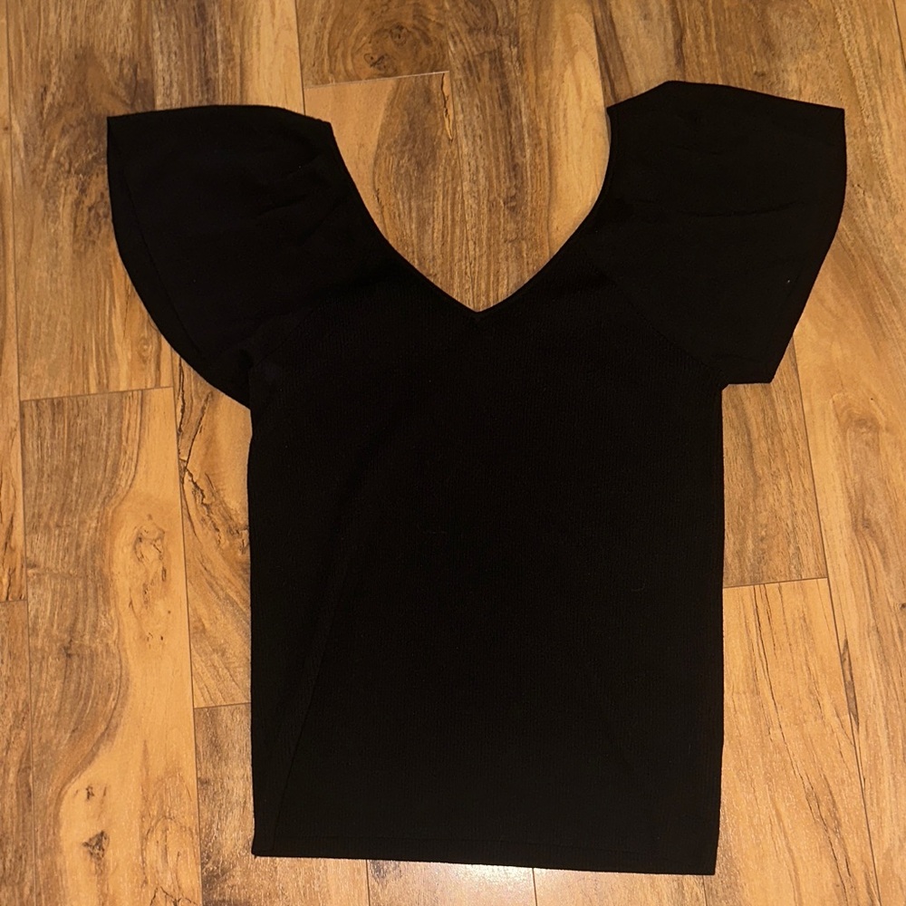 Halogen Black V-Neck Blouse